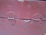 Antique Hand Painted Red Wooden Trunk - Yesteryear Essentials
 - 4
