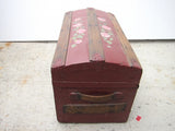 Antique Hand Painted Red Wooden Trunk - Yesteryear Essentials
 - 6
