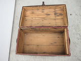 Antique Hand Painted Red Wooden Trunk - Yesteryear Essentials
 - 7