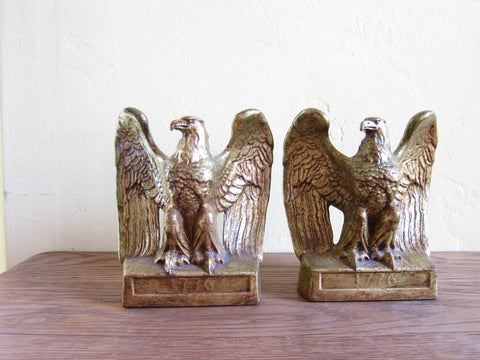 Vintage Gold Eagle Statue Bookends by PMC Craftsman Company - Yesteryear Essentials
 - 1