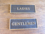 Vintage Brass Restroom Signs for Ladies & Gentlemen - Yesteryear Essentials
 - 1