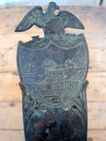 Antique Civil War Era Brass Strike Plate & Door Knobs -The Union Yale & Town - Yesteryear Essentials
 - 4