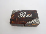 Antique  Tortoise Shell & Sterling Silver Mappin and Webb Pin Box - Yesteryear Essentials
 - 9