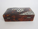 Antique  Tortoise Shell & Sterling Silver Mappin and Webb Pin Box - Yesteryear Essentials
 - 6