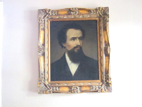 Vintage Male Portrait Painting - Oil on Canvas - Yesteryear Essentials

