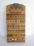 Vintage Wooden Perpetual Wall Calendar - Yesteryear Essentials
 - 12
