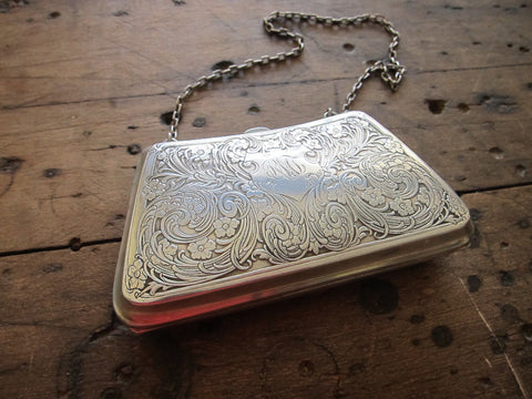 Antique Sterling Silver Engraved Purse - Yesteryear Essentials
 - 1