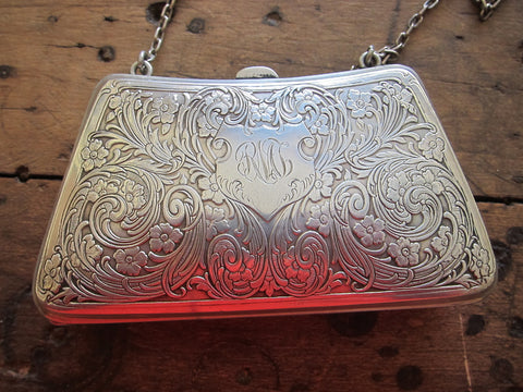 ANTIQUE STERLING SILVER PURSE COIN WALLET PAPER MONEY HOLDER | eBay