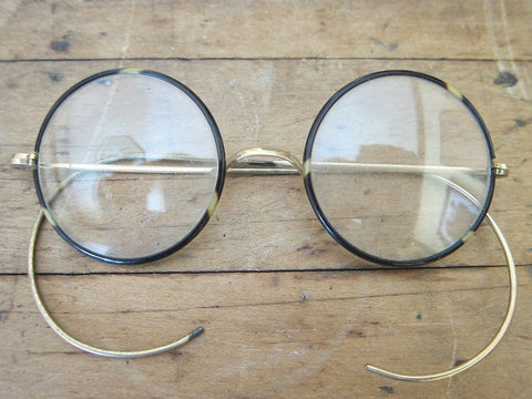 1900s Antique Spectacles in Metal Case
