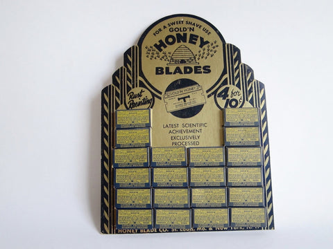 Vintage Advertising Shaving Blades Gold'N Honey Store Display - Yesteryear Essentials
 - 1