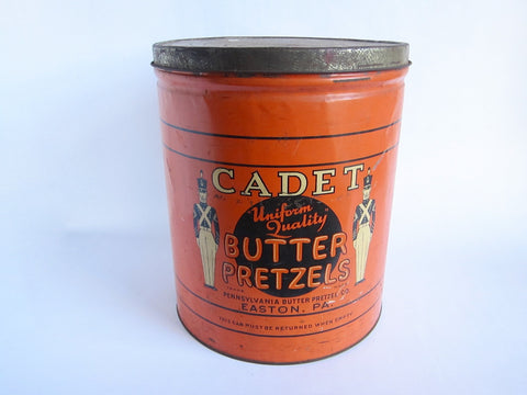 Antique Cadet Butter Pretzel Large Tin - Easton, PA - Yesteryear Essentials
 - 1