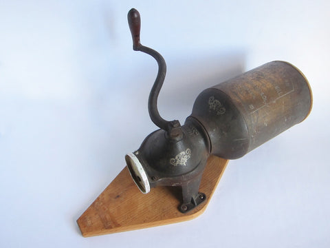 Vintage Wall Mounted Canister Coffee Grinder - PATD 1891 - Yesteryear Essentials
 - 1