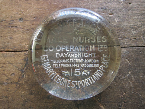 Antique Glass Paperweight for Male Nurses Co-Operation Ltd - Yesteryear Essentials
 - 1