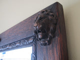 Antique Wooden Framed Beveled Glass Mirror -  English Oak Lions head - Yesteryear Essentials
 - 9