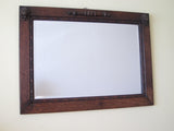 Antique Wooden Framed Beveled Glass Mirror -  English Oak Lions head - Yesteryear Essentials
 - 8