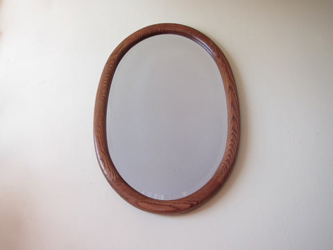 Vintage Mirrors, Wall Mirrors, Wooden Framed Bevelled Glass Large Oval Mirror - Yesteryear Essentials
 - 1