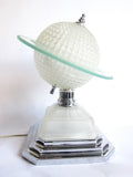 Art Deco Lamps, 1930s Heavy Glass Saturn Table Lamp - Yesteryear Essentials
 - 7