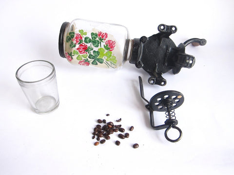 Antique Wall Mounted Crystal No.3 Coffee Grinder - Yesteryear Essentials
 - 1