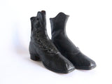 Victorian Black Leather Womens Button Boots - Size 7 / 7.5 - Yesteryear Essentials
 - 8