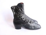 Victorian Black Leather Womens Button Boots - Size 7 / 7.5 - Yesteryear Essentials
 - 7