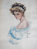 Vintage Harrison Fisher Girl Signed Painting - Yesteryear Essentials
 - 5