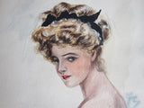 Vintage Harrison Fisher Girl Signed Painting - Yesteryear Essentials
 - 3