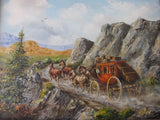 Oil Painting, Western Art, Jim Rozzi Wells Fargo Stagecoach "Low Gear Road" - Yesteryear Essentials
 - 12