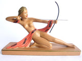 Art Deco Style Chalkware Female Archer Sculpture by Alexander Backer - Yesteryear Essentials
 - 2