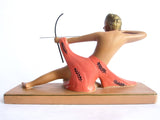 Art Deco Style Chalkware Female Archer Sculpture by Alexander Backer - Yesteryear Essentials
 - 3