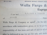 1911 Wells Fargo Branch Money Order Agents Agreement - Yesteryear Essentials
 - 3