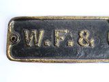 Antique Cast Iron Wells Fargo Baggage Cart Name Plate - Yesteryear Essentials
 - 2
