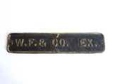 Antique Cast Iron Wells Fargo Baggage Cart Name Plate - Yesteryear Essentials
 - 1
