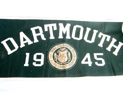 Vintage 1945 Dartmouth Green Felt Banner - Yesteryear Essentials
 - 1