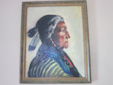 Western Art  Native American Warrior Oil Painting - Yesteryear Essentials
 - 7