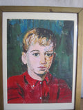 Vintage Oil Painting of Young Boy In Red - Benjamin '68 - Yesteryear Essentials
 - 9