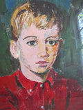 Vintage Oil Painting of Young Boy In Red - Benjamin '68 - Yesteryear Essentials
 - 2