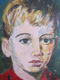 Vintage Oil Painting of Young Boy In Red - Benjamin '68 - Yesteryear Essentials
 - 3