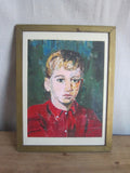 Vintage Oil Painting of Young Boy In Red - Benjamin '68 - Yesteryear Essentials
 - 10