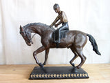 Vintage Spelter Metal Horse Figurine with Jockey - Yesteryear Essentials
 - 2