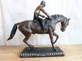 Vintage Spelter Metal Horse Figurine with Jockey - Yesteryear Essentials
 - 4