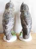 Vintage Pair of 13.5" Ceramic Owl Figurines - Yesteryear Essentials
 - 4