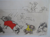 1930's signed Boris O Klein Canine Hand Colored Print - "Eternels Ennemis" - Yesteryear Essentials
 - 8