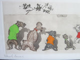 1930's signed Boris O Klein Canine Hand Colored Print - "Eternels Ennemis" - Yesteryear Essentials
 - 7
