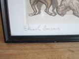 1930's signed Boris O Klein Canine Hand Colored Print - "Eternels Ennemis" - Yesteryear Essentials
 - 4
