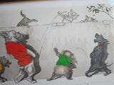 1930's signed Boris O Klein Canine Hand Colored Print - 'Sus au Curieux' - Yesteryear Essentials
 - 11
