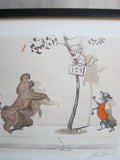 1930's signed Boris O Klein Canine Hand Colored Print - 'Le Malentendu' - Yesteryear Essentials
 - 4