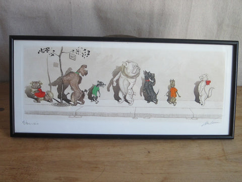 1930's signed Boris O Klein Canine Hand Colored Print 'Etourdie' - Yesteryear Essentials
 - 1