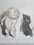 1930's signed Boris O Klein Canine Hand Colored Print 'Etourdie' - Yesteryear Essentials
 - 9