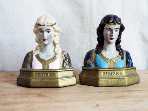 1920's Decorative Bronze Clad Beatrice Bookends by the Armor Bronze Co - Yesteryear Essentials
 - 1