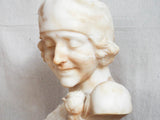 1920s Art Deco Alabaster Marble Sculpture Female Bust Flapper Style - Yesteryear Essentials
 - 3